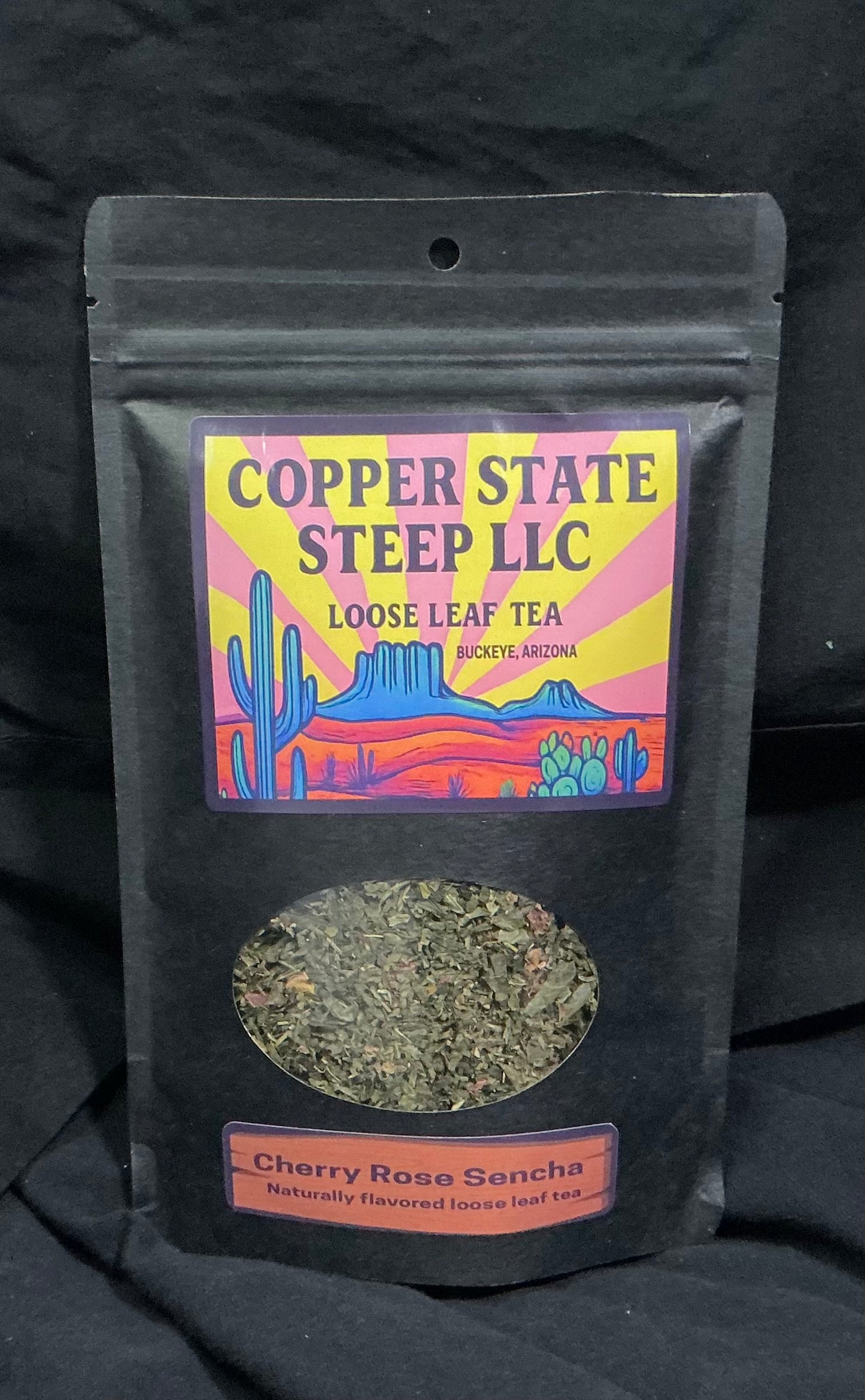 Cherry Rose Sencha Naturally Flavored Loose Leaf Green Tea 2 oz