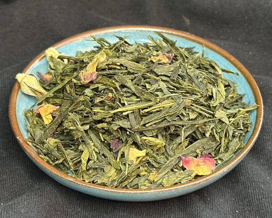 Cherry Rose Sencha Naturally Flavored Loose Leaf Green Tea 2 oz